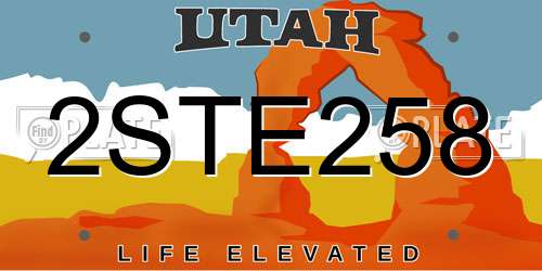 2STE258 Utah License Plate