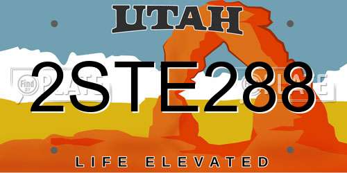 2STE288 Utah License Plate