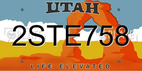 2STE758 Utah License Plate