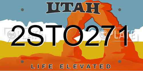 2STO271 Utah License Plate