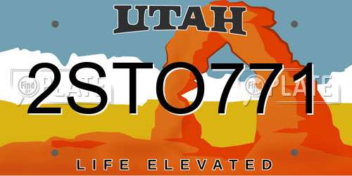 2STO771 Utah License Plate