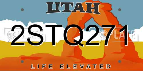 2STQ271 Utah License Plate