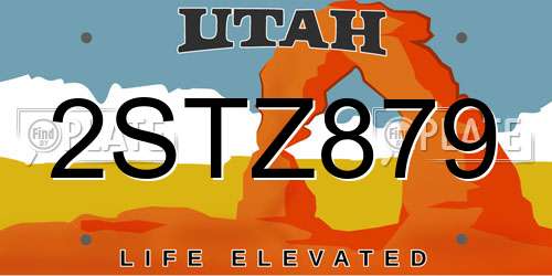 2STZ879 Utah License Plate