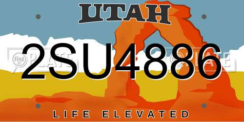 2SU4886 Utah License Plate