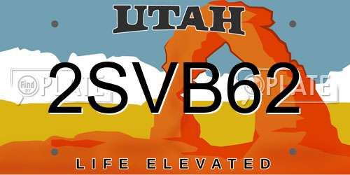 2SVB62 Utah License Plate