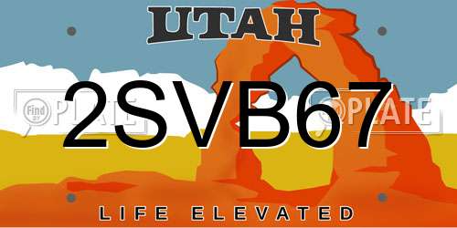 2SVB67 Utah License Plate