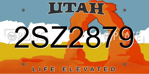 2SZ2879 Utah License Plate