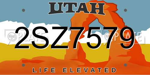 2SZ7579 Utah License Plate