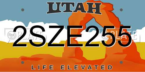 2SZE255 Utah License Plate