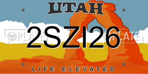 2SZI26 Utah License Plate