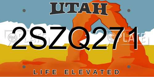 2SZQ271 Utah License Plate