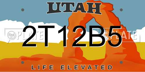 2T12B5 Utah License Plate