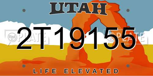 2T19155 Utah License Plate