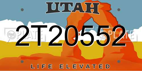 2T20552 Utah License Plate