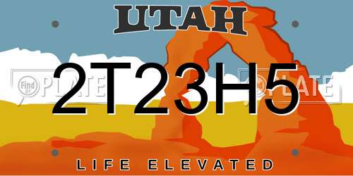 2T23H5 Utah License Plate