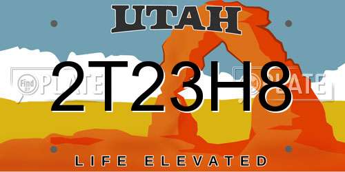 2T23H8 Utah License Plate