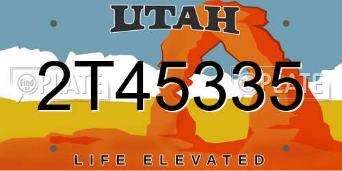 2T45335 Utah License Plate