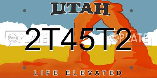 2T45T2 Utah License Plate