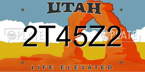 2T45Z2 Utah License Plate