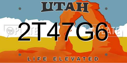 2T47G6 Utah License Plate