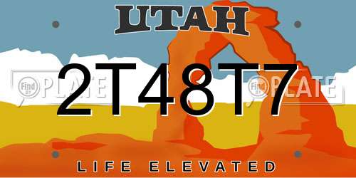 2T48T7 Utah License Plate