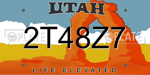 2T48Z7 Utah License Plate