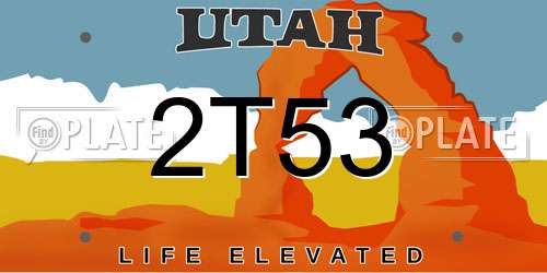 2T53 Utah License Plate