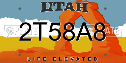 2T58A8 Utah License Plate