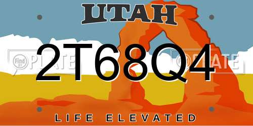 2T68Q4 Utah License Plate