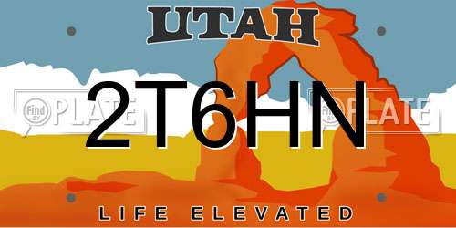 2T6HN Utah License Plate