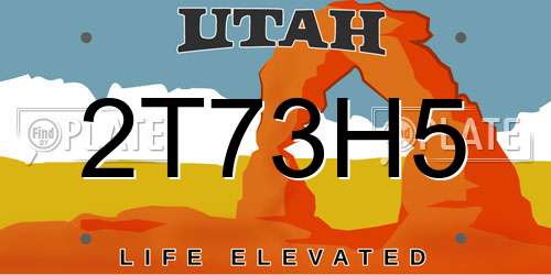 2T73H5 Utah License Plate