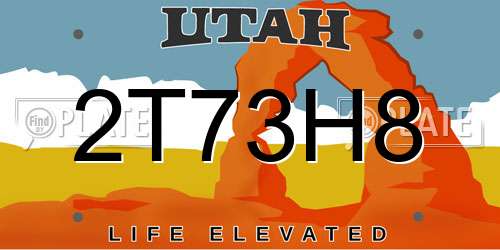 2T73H8 Utah License Plate