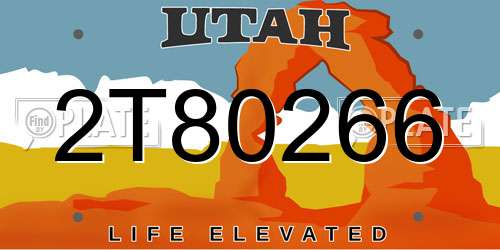 2T80266 Utah License Plate