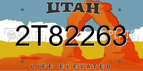2T82263 Utah License Plate