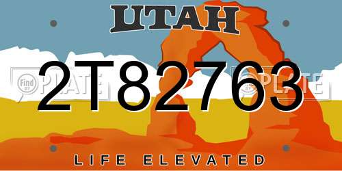 2T82763 Utah License Plate