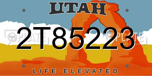 2T85223 Utah License Plate