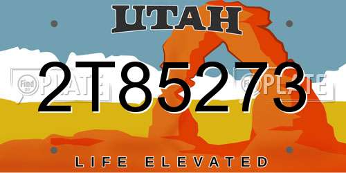 2T85273 Utah License Plate