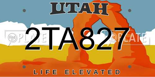 2TA827 Utah License Plate