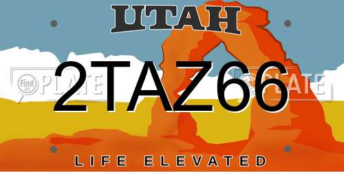 2TAZ66 Utah License Plate
