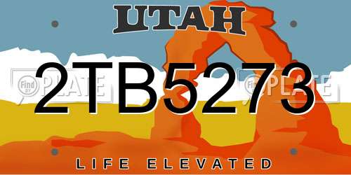 2TB5273 Utah License Plate