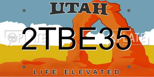 2TBE35 Utah License Plate