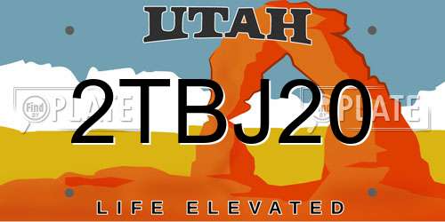 2TBJ20 Utah License Plate