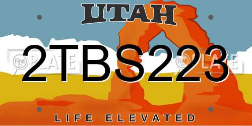 2TBS223 Utah License Plate