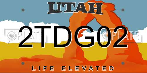 2TDG02 Utah License Plate