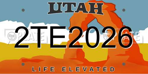 2TE2026 Utah License Plate