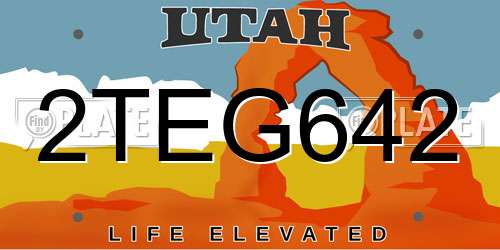 2TEG642 Utah License Plate
