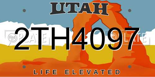2TH4097 Utah License Plate