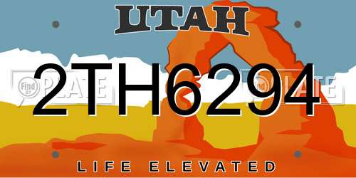 2TH6294 Utah License Plate