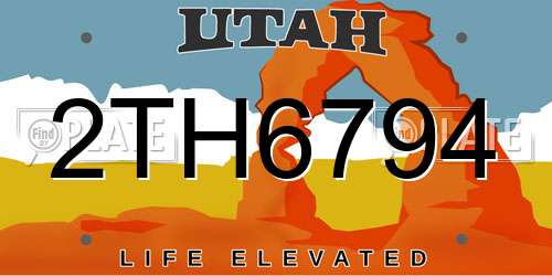 2TH6794 Utah License Plate
