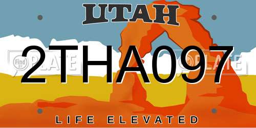 2THA097 Utah License Plate